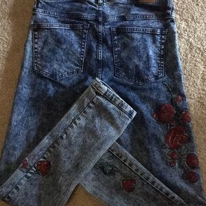 Urban outfitters floral embroidered jeans